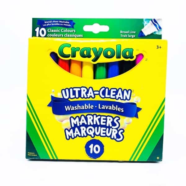 Marqueurs lavables couleurs classiques trait large (10)