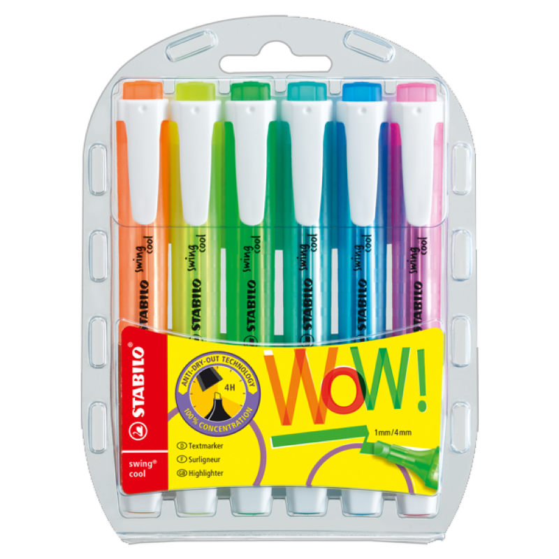 Ensemble de 6 surligneurs stylos marqueurs néon marqueurs 