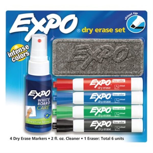 Ensemble de départ Expo – 4 marqueurs biseautés – 1 produit nettoyant – 1 efface