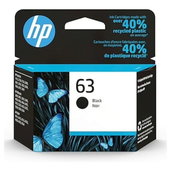 Cartouche d’encre noir HP 63