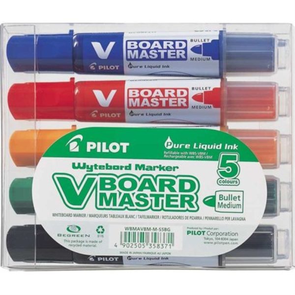 Marqueurs Pilot VBoard pointe conique ensemble de 5