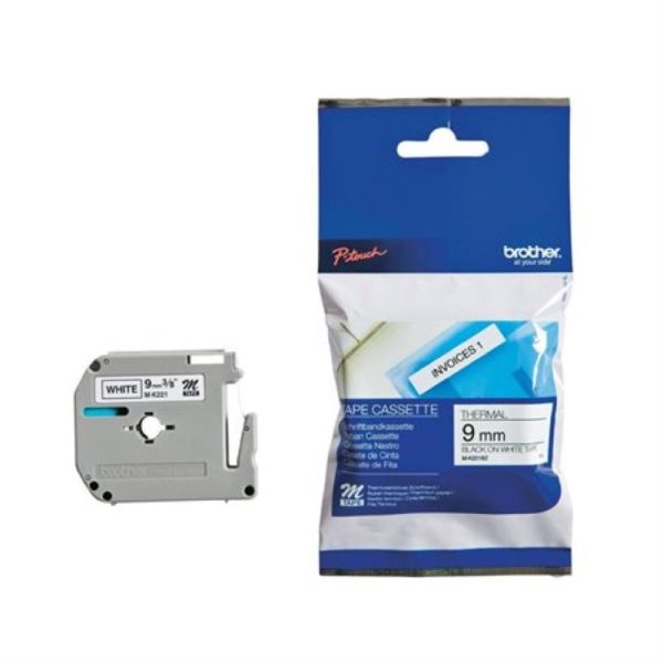 Ruban d’étiquette P-touch non laminé blanc 9 mm (M-K221)