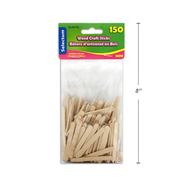Mini bâtonnets d'artisanat en bois naturel (150)