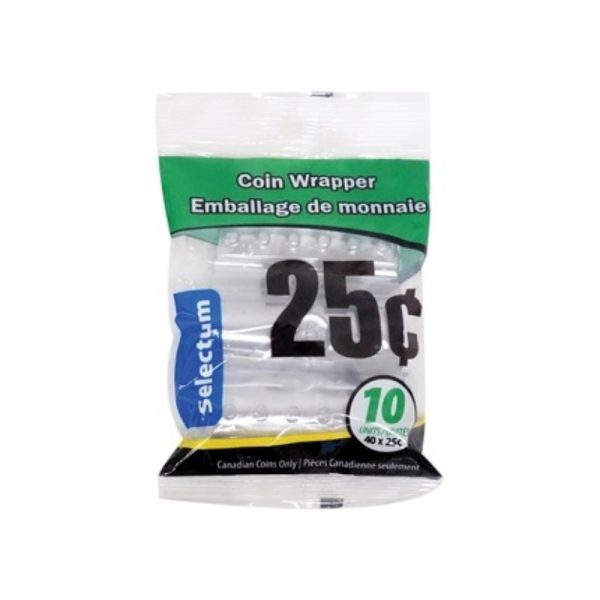 Plastique pour rouler la monnaie 0,25$ (10)