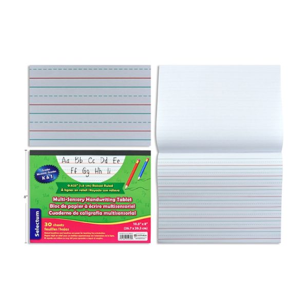 Tablette de feuilles interlignées et pointillées en relief