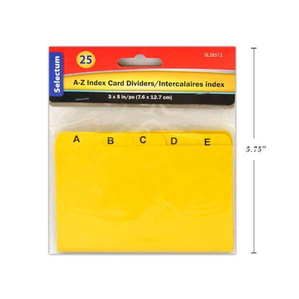 Carte d’index pour fiches 3 x 5 po A à Z