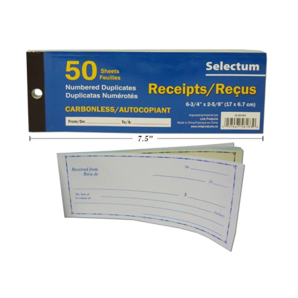 Livret de reçus (50)