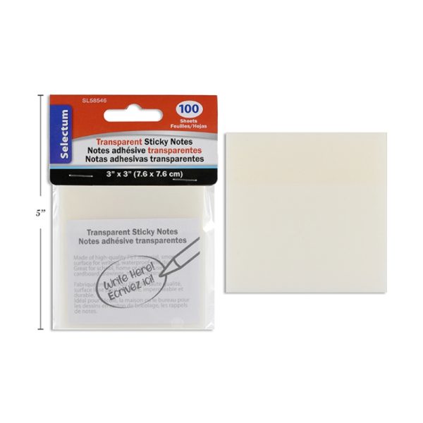Notes adhésives transparentes style Post-it (100)