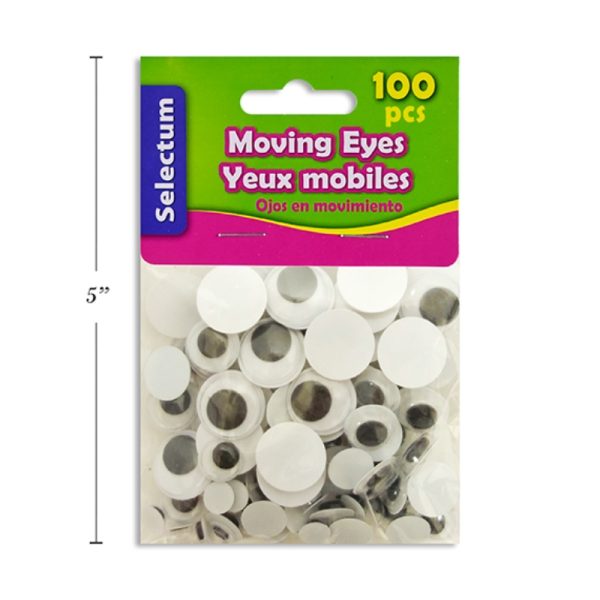 Yeux mobiles noirs grandeurs variées (100)