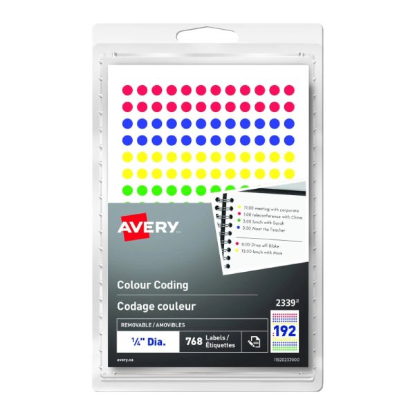 Étiquettes rondes pour code-couleur 1/4 (768)