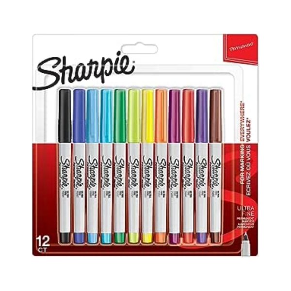 Marqueurs permanents Sharpie pointe ultra fine (12)