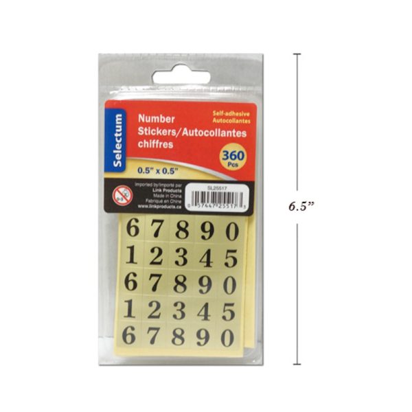 Chiffres autocollants 1/2 po x 1/2 po (20)