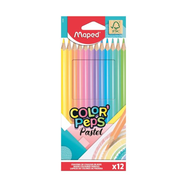 Crayons de couleur en bois – pastel (12)